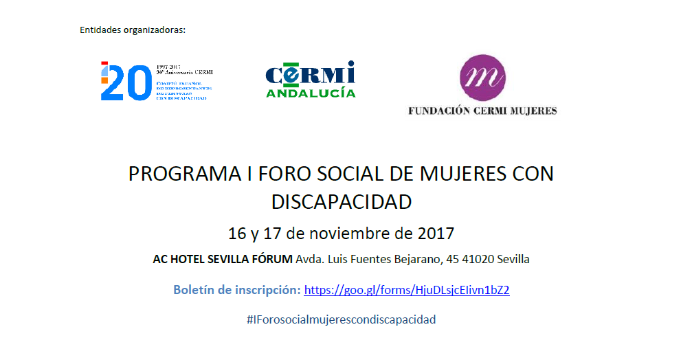 PROGRAMA I FORO SOCIAL DE MUJERES CON DISCAPACIDAD